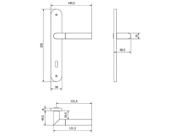 CLEVER-PLACCA - Brass door handle on back plate by Fama International - view 3